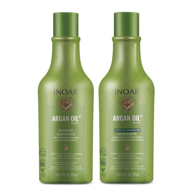 Inoar Argan Oil Shampoo e Condicionador 500ml 1 Inoar Argan Oil - Kit Shampoo e Condicionador 500ml