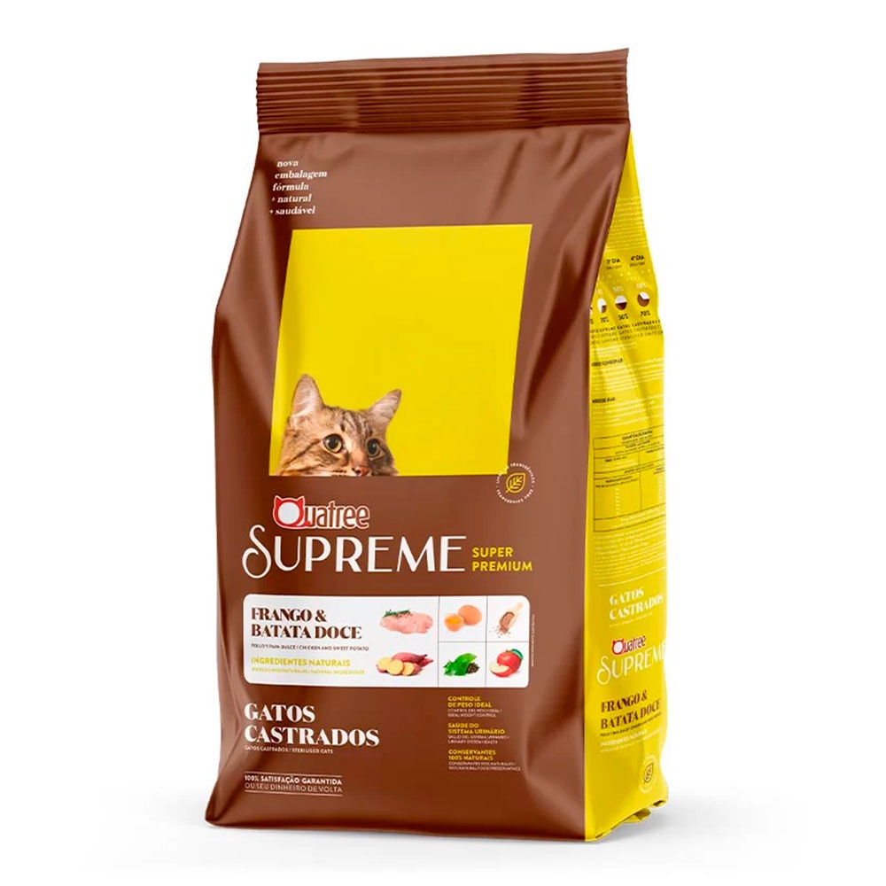 Ra??o Quatree Supreme Gatos Castrados 10,1kg 1 Ração Quatree Supreme Gatos Castrados Frango e Batata doce - 10,1kg