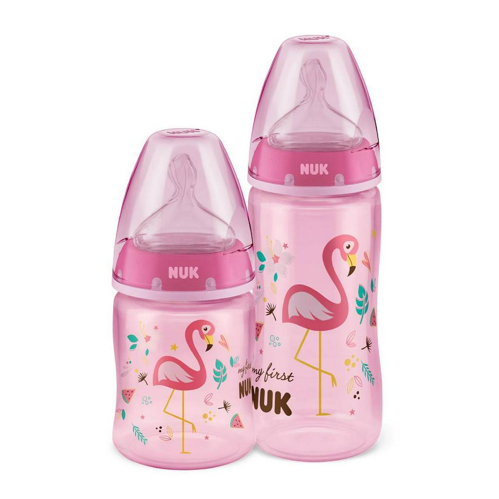 Kit 2 Mamadeiras Nuk My 1st Rosa 150/300ml - First Choice 1 Kit com 2 Mamadeiras My 1st 150/300ml First Choice Rosa - Nuk
