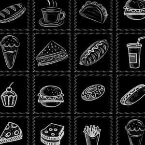 Adesivo Azulejo Retro Lanche Giz 3m x 0,40m