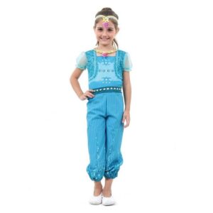 Fantasia Shine Shimmer e Shine Azul Com Colar e Tiara