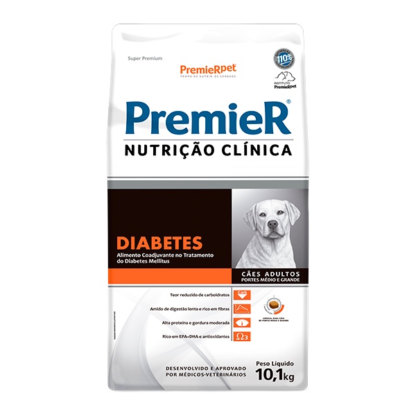 Premier Nutri??o Cl?nica Diabetes C?es 1 Premier Nutrição Clínica Diabetes para Cães Adultos 10,1Kg