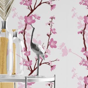Papel de Parede Adesivo Flor de Cerejeira Rosa