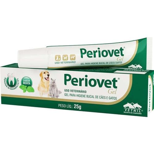 Gel Bucal C?es e Gatos Periovet 25g 1 Gel Higiênico Bucal Periovet 25g