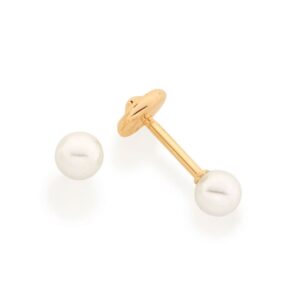 Brinco Infantil Pérola Sintética Rommanel