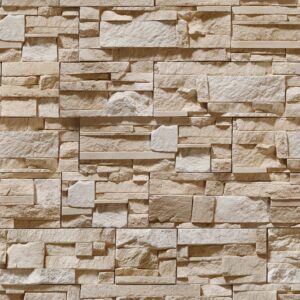 Papel de Parede Vinílico Estilo Pedras Cinza e Bege