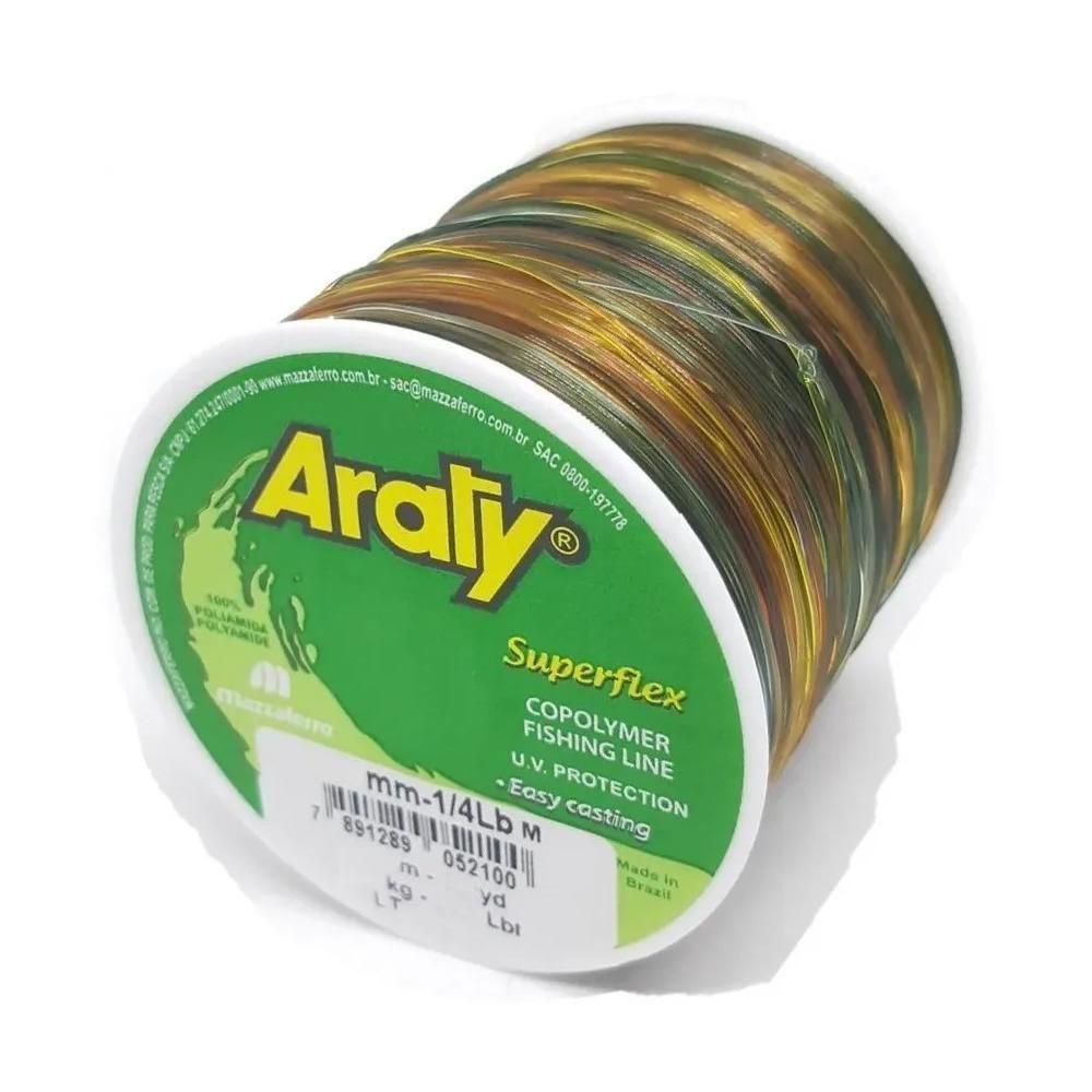 Linha Monofilamento Araty Superflex 1/4 LB 1 Linha Monofilamento Araty Superflex 1/4 LB MultColor Mazzaferro 1240mts - 0,30mm