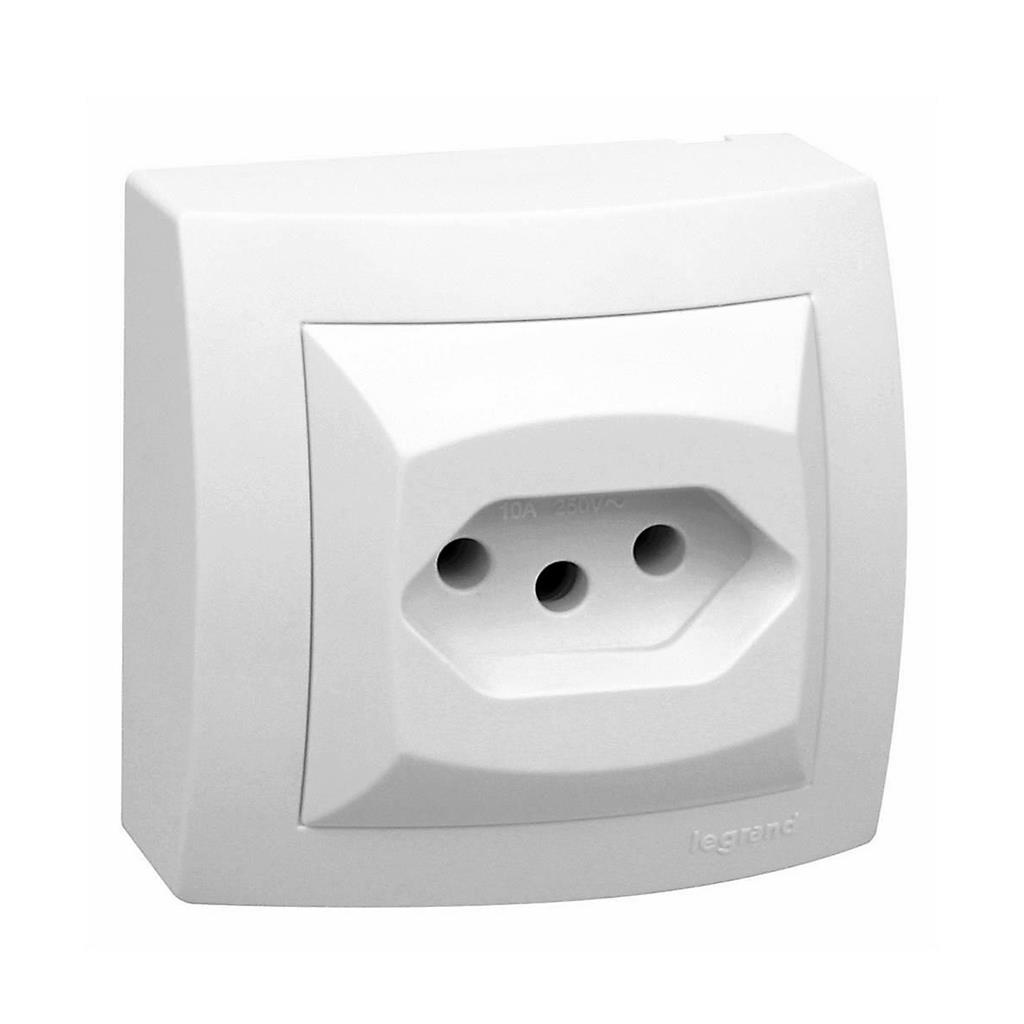Tomada 2P+T 10A 250V Pial Sistema X 1 Conjunto 1 Tomada 2P+T 10A 250V Sistema X Branco Pial