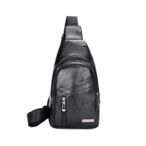 Pochete Masculina Feminina De Couro Sintético Bolsa De Ombro Transversal Mochila Casual