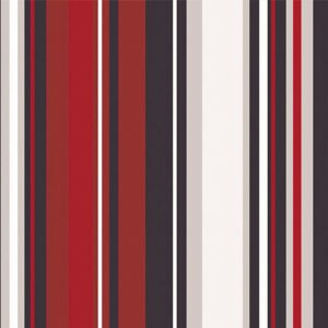 Papel de Parede Listrado Vermelho Preto Branco