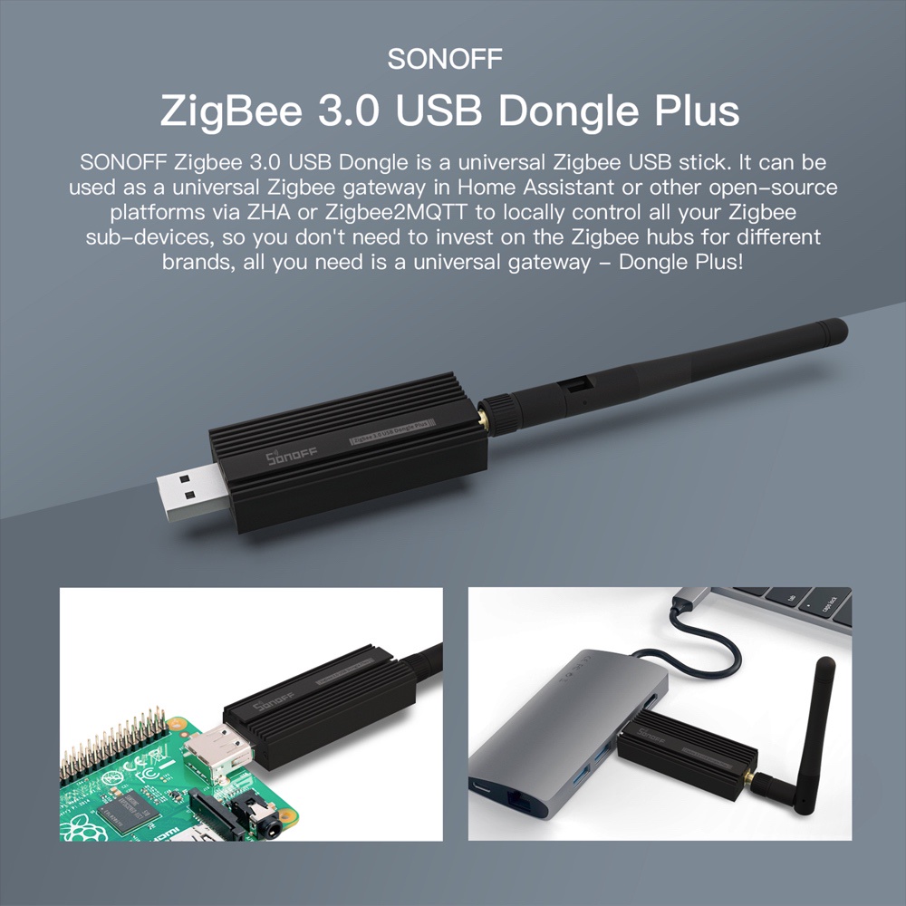 Sonoff Zigbee 3.0 USB Dongle Plus - Controle sua Casa Inteligente 1 SONOFF ZB Dongle-P USB 3.0/Sem Fio/Zigbee/Analisador De Com Antena