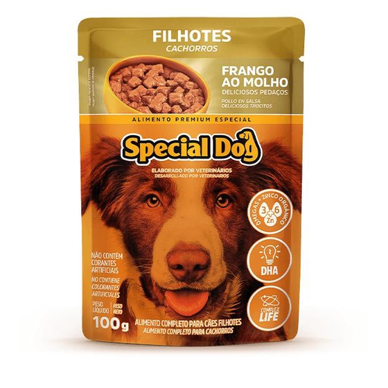 Ra??o Filhotes Frango 100g Special Dog 1 Racao Special Dog Sache Caes Filhotes Frango 100g