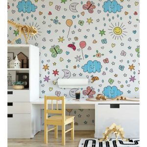 Papel de Parede Infantil Céu Estrelas 3m x 0,40m