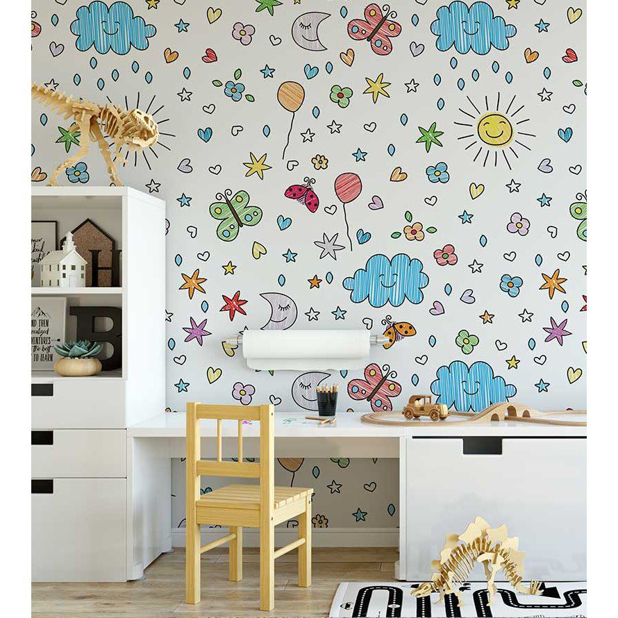 Papel de Parede Infantil C?u Estrelas 3m x 0,40m 1 Papel de Parede Infantil Céu Estrelas 3m x 0,40m