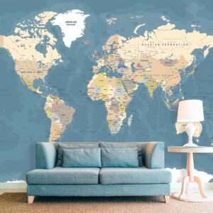 Papel de Parede Mapa Mundi Autocolante