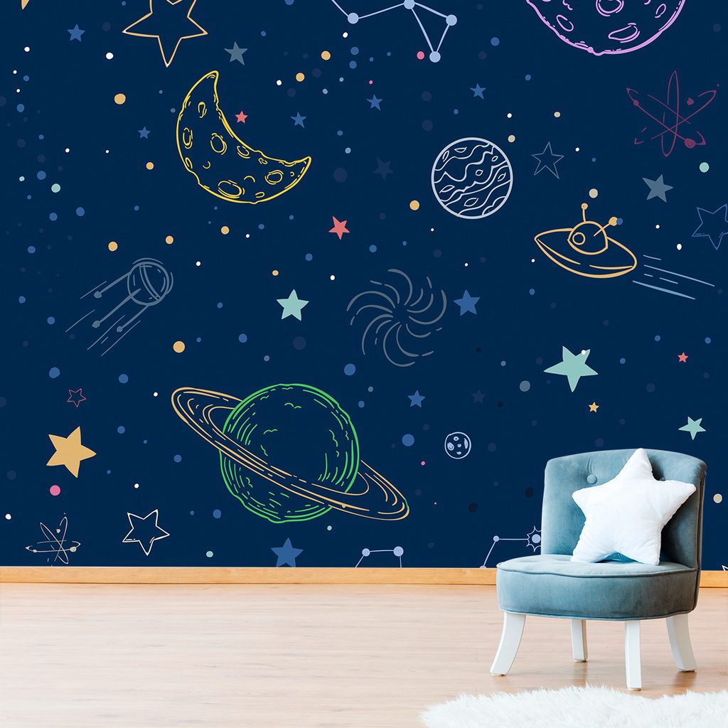 Papel de Parede Gal?xia Personalizado 1 Papel de Parede Personalizado Galáxia Cósmica Decoração Inove
