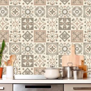 Papel de Parede Hidráulico Bege Marrom 3m Autocolante