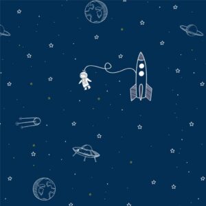 Papel de Parede Infantil Foguete Autocolante