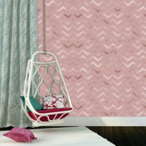 Papel de Parede Autocolante Chevron Rose