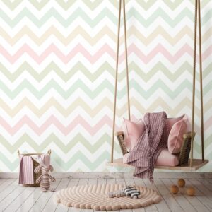 Papel de Parede Autocolante Chevron Pastéis