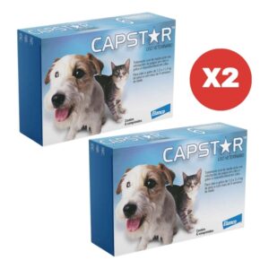 Kit 2 Capstar Antipulgas 11mg 6 Comprimidos para Cães Gatos de até 11,4kg Elanco