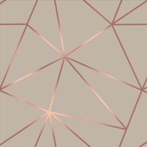 Papel de Parede Adesivo Geométrico Cinza/Dourado