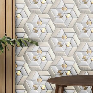 Papel de Parede Autocolante Gesso 3D Dourado