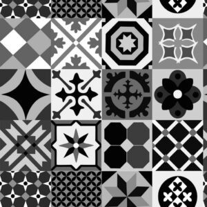 Papel de Parede Autocolante Geométrico Preto