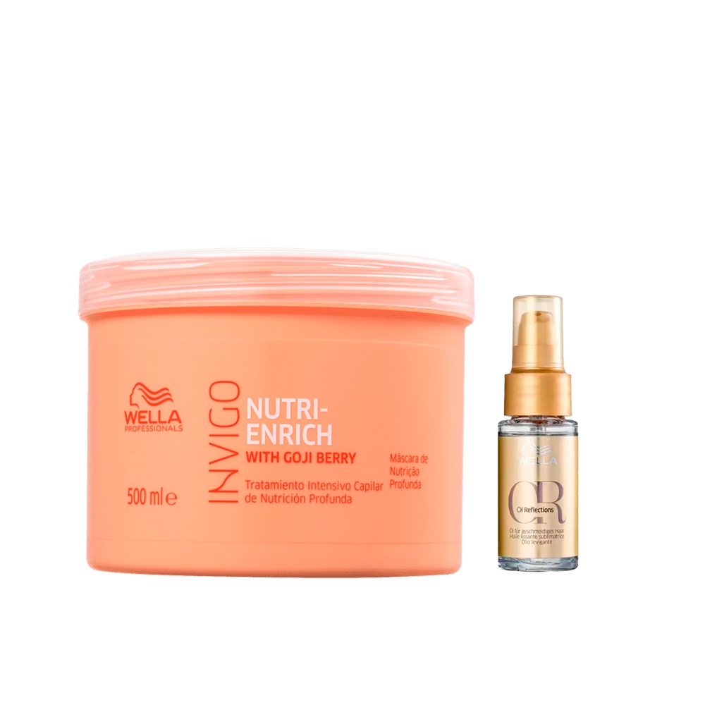 Kit Nutri??o Wella Invigo + Oil Reflections 1 Kit Wella Nutri-Enrich Máscara de 500ml e Oil Reflections 30ml