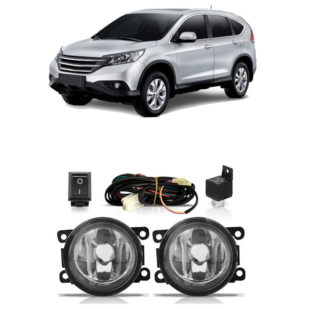 Farol Milha Crv 2012-2015 Completo 1 Farol Milha Auxiliar Crv 2012 2013 2014 2015 Completo Lente Lisa Vidro Foco Manual