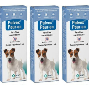 Kit 3 Antipulgas MSD Saúde Animal Pulvex Pour-On - Cães até 15 Kg