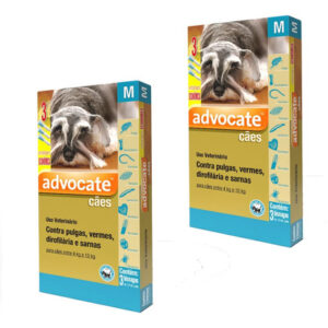Kit 2 Antipulgas Advocate Elanco 1,0 mL para Cães de 4 Kg até 10 Kg - 3 Bisnagas