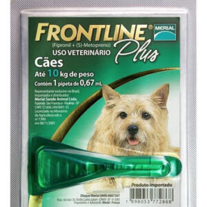 Kit 2 Antipulgas e Carrapatos Frontline Plus para Cães de 1 a 10 Kg - 1 Pipeta - 0,67 mL
