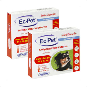 Kit 2 EC PET 1,34mL Chemitec Antipulgas e Carrapatos - Cães de 11 a 20Kg