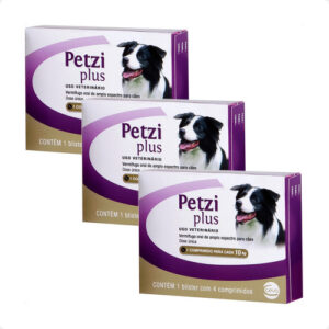 Vermífugo Petzi Plus Ceva Cães 5-10kg Kit 3x4 Comprimidos