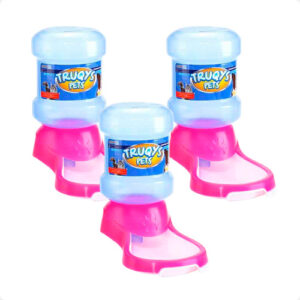Kit 3 Bebedouro Automático Truqys Pets Rosa Galão - 2 Litros