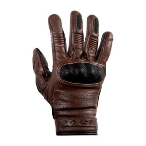 Luva Texx Liberty Couro Marrom Moto Protetor Motociclista Touch