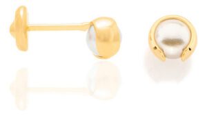 Brinco Infantil Pérola Sintética