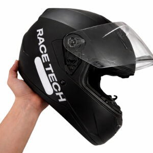 Capacete Fechado Race Tech Sector Preto Fosco Original INMETRO Viseira Cristal 56/58/60/62