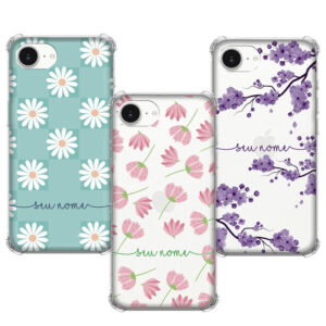 Capinha iPhone 16 Flores e Corações Personalizável