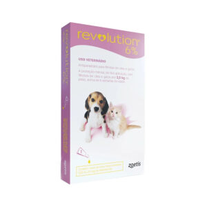 Antipulgas e Carrapatos Revolution 6% 0.25ml Cães e Gatos Filhotes de até 2,5Kg com 1 Pipeta