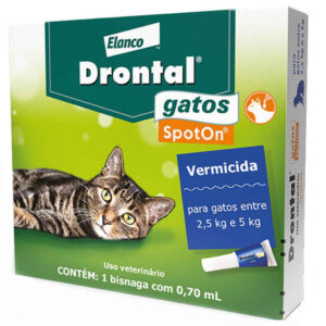 Vermífugo Drontal Spot On Gatos 2,5kg - 5kg
