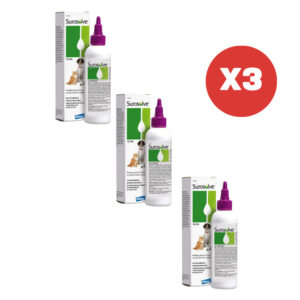 Kit 3 Surosolve 125ml Líquido para Limpeza de Ouvidos Elanco