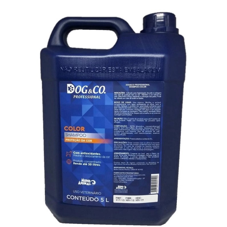 Shampoo Color Dog & 1 Shampoo Color Dog & Co 5L - Cães