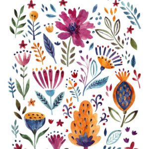 Papel de Parede Adesivo Flores Abstratas 3m