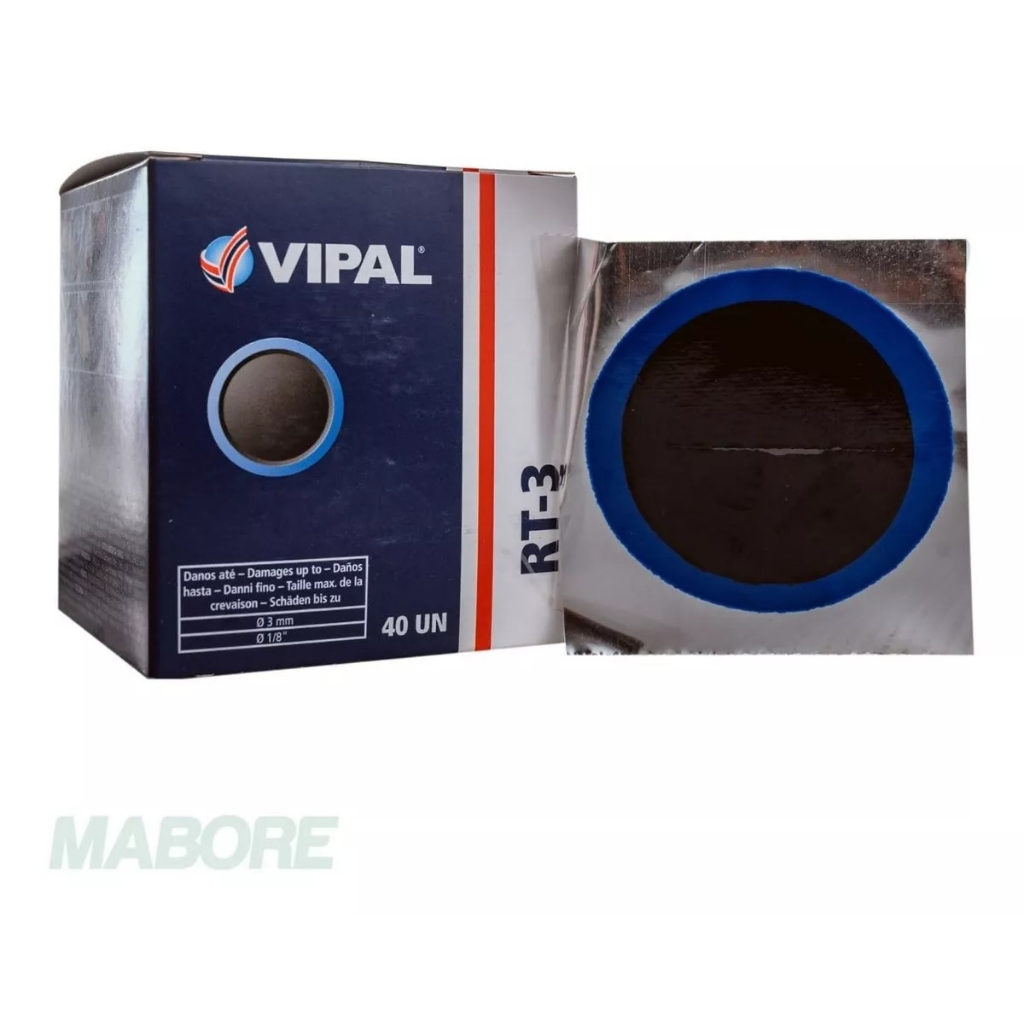 Remendo A Frio Pneu RT-3 Vipal 40 Un 1 Remendo A Frio Rt-3 Vipal Caixa Com 40 Uni.