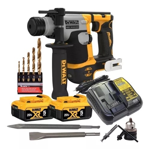 Martelo Perfurador Dewalt 20V Brushless 1 Martelete 2 Baterias 20v 5ah Brushless Dewalt Dch172 9 Acessorios