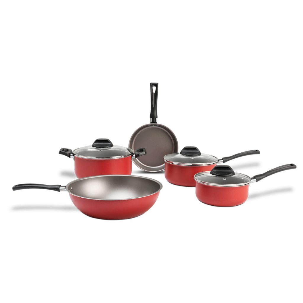 Jogo de Panelas Brinox Ruby 5 Peças Vermelho 1 Jogo de Panelas Brinox Ruby 5 Peças Vermelho