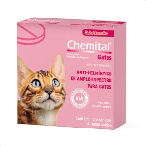 Chemital Chemitec Vermífugo para Gatos - 4 Comprimidos