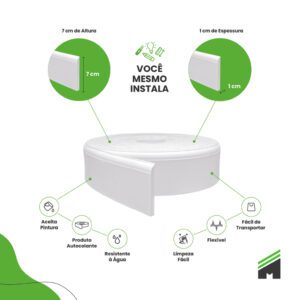 Rodapé Autocolante Flexível EVA 7cm